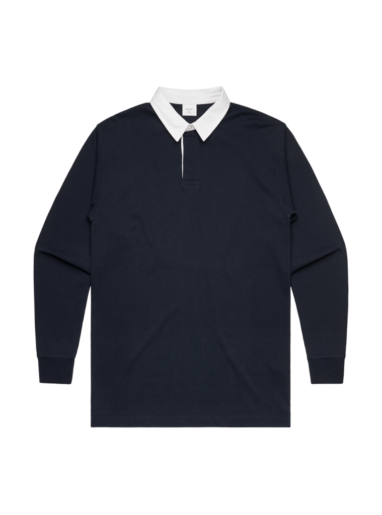 Klassisk rugby jersey i kraftig bomuld. Perfekt til brodering, DTF og vandbaseret screenprinting til klubber og teams.