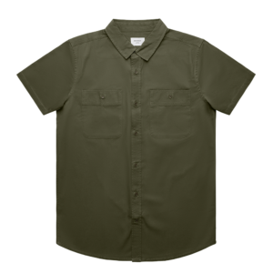 Kortærmet work shirt i kraftig bomuld. Perfekt til brodering og DTF til professionelt firmatøj og servicebrug.