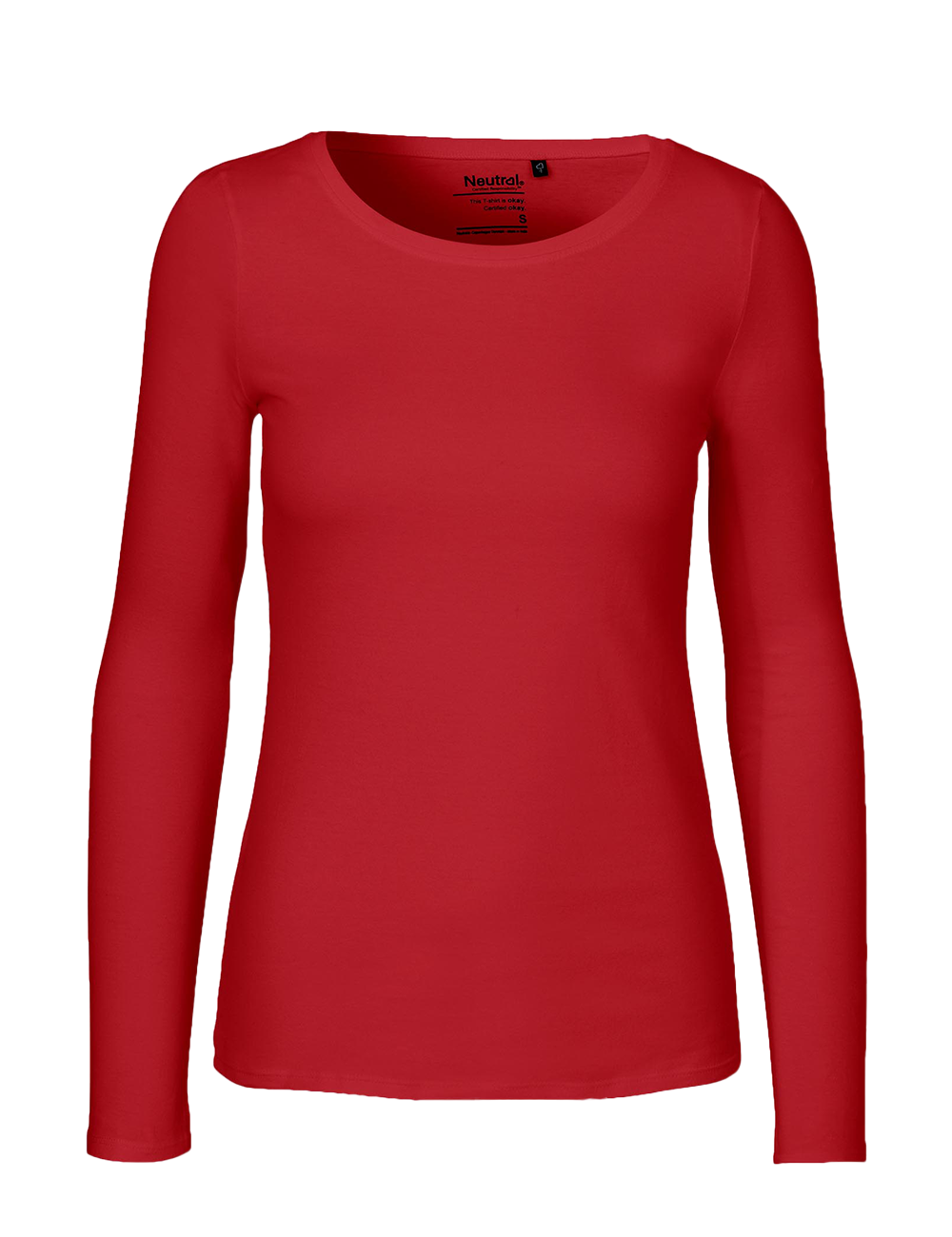 Neutral O81050 – dame long sleeve T-shirt i 155 GSM økologisk Fairtrade bomuld Front